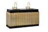 Symphony 63" double sink bathroom vanity. Black and gold