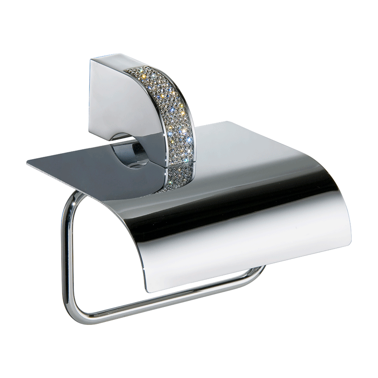 Cecilia toilet paper holder with cover. Swarovski crystals inlaid