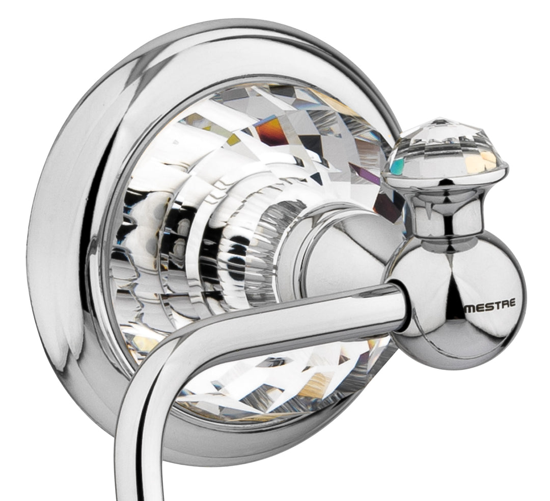 Strass Luxury chrome toilet paper holder with customized Swarovski crystals. Plain plate Secret Bath