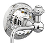 Strass Luxury chrome toilet paper holder with customized Swarovski crystals. Decorated plate Secret Bath