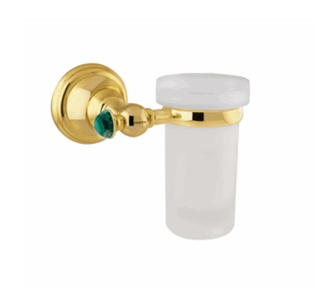 Atlantica Precious gold wall toothbrush holder with Malachite stone inlaid Secret Bath